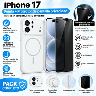 Funda iPhone 17 + Protector Pantalla Privacidad