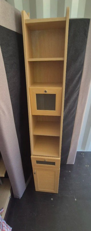 Mueble de baño madera y cristal