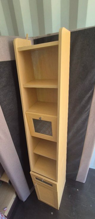 Mueble de baño madera y cristal