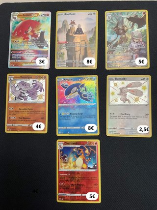 Cartas Pokémon EX/IR/SIR Español, Inglés, Japonés