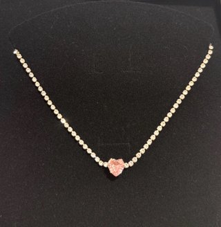 Girocollo tennis con cuore rosa