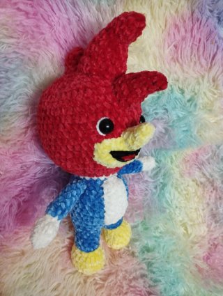 Peluche Pájaro Carpintero crochet