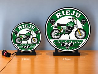Cartel luminoso RIEJU MARATHON 74 moto clásica