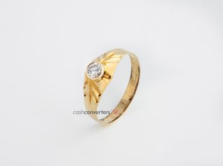 sello oro 18k con piedra con circonita