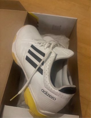 Zapatillas Adidas Adizero Blancas y Amarillas golf