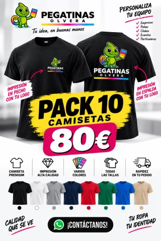 Pack 10 Camisetas Personalizadas