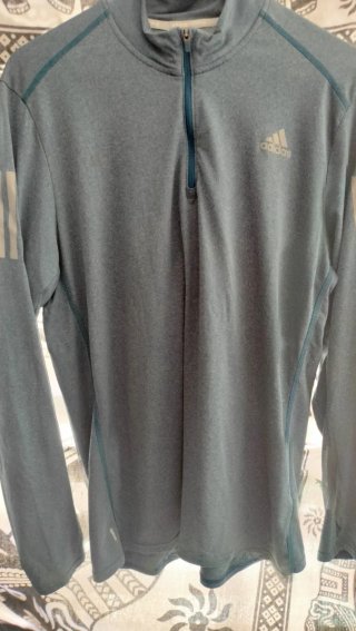 Camiseta Adidas Running Hombre Manga Larga Azul