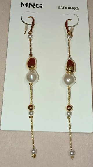 Pendientes largos perla Mango NUEVOS nueva colecci