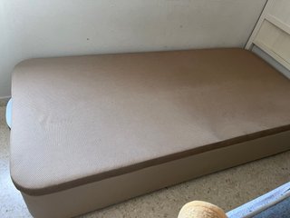 Cama canapé beige tela abatible