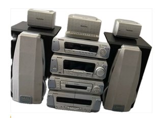 Minicadena Technics 4 módulos 5 altavoces
