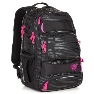 Mochila Topgal Negra y Rosa