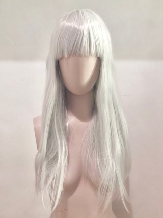 Peluca pelo blanco con flequillo