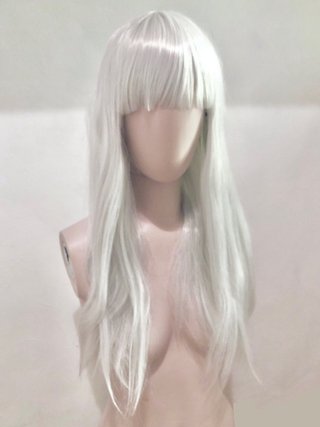 Peluca pelo blanco con flequillo