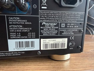Receptor AV Pioneer VSX-820 Negro