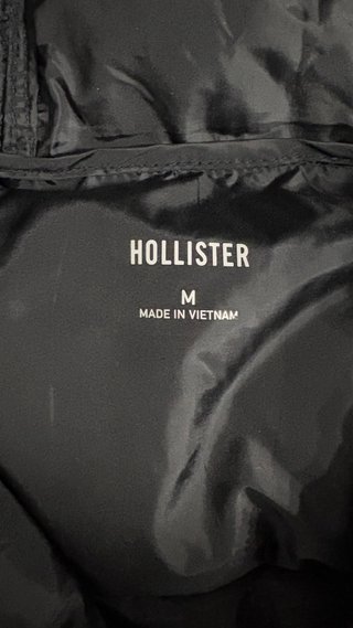 Abrigo Hollister Negro con Capucha Talla M
