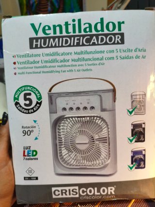 Ventilador Humidificador Portátil Cris Color NUEVO