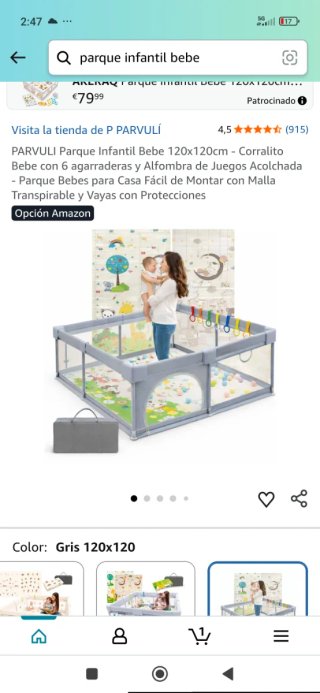 Parque infantil para bebés 120x120cm