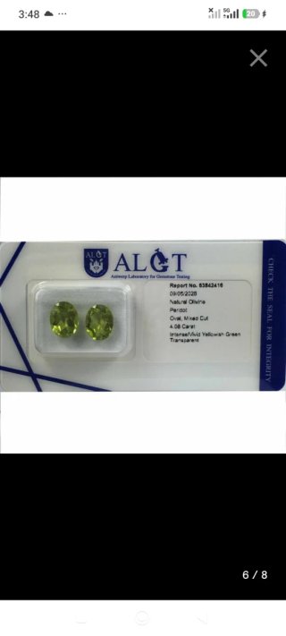 Peridoto Natural 4.08 ct -Certificado ALGT-