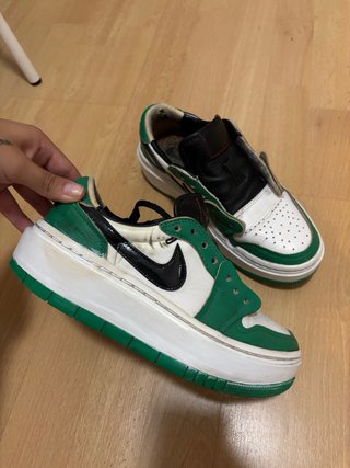 Zapatillas Jordan Mujer Plataforma Verde Blanco