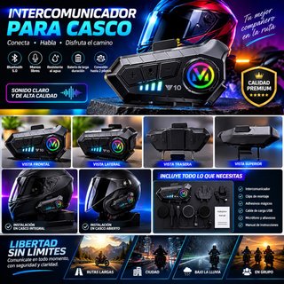 Intercomunicador para Casco Moto Bluetooth 5.0