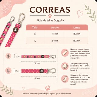 Pack Arnés + Correa Dogtella Clásico Rosa