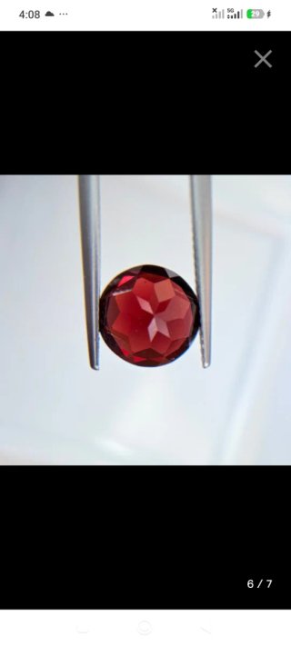 Granada Vermelha Natural 5.73 ct -Certificado IGI-