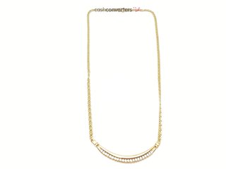 cadena oro 18k con piedra con circonita 20cm