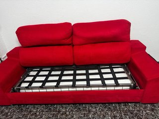 Sofá Cama Metálico Rojo