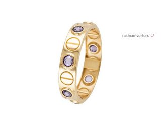 anillo oro 18k con piedra con amatista