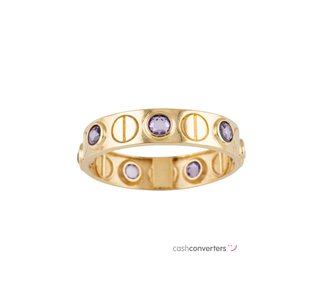 anillo oro 18k con piedra con amatista