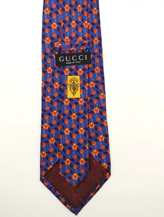 Corbata Gucci Seda Vintage Geométrica