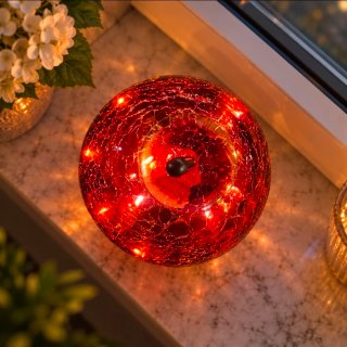 Lámpara Manzana Cristal Crackle Roja/Naranja