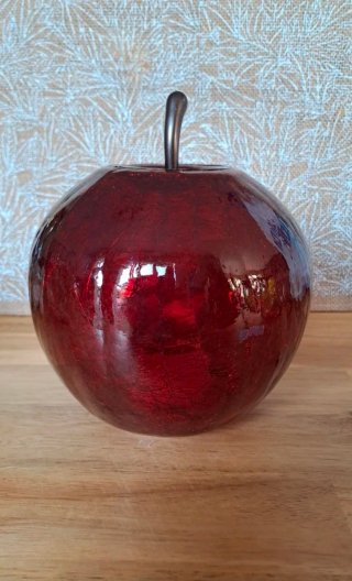 Lámpara Manzana Cristal Crackle Roja/Naranja
