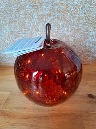 Lámpara Manzana Cristal Crackle Roja/Naranja