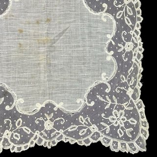 Pañuelo antiguo encaje Bruselas