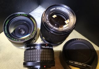 Canon FD= 135mm - Sigma F=28mm - Kenko X2 CFE