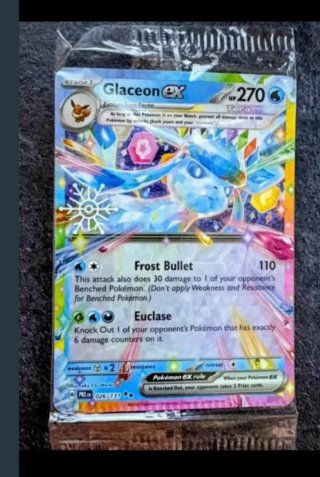 Carta Glaceon EX 026/131 Sellada ingles