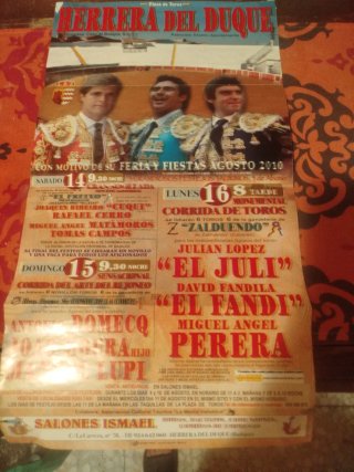 Cartel Toros Herrera del Duque Agosto 2010