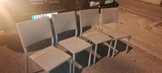 4 Sillas Rattan y Metal comedor