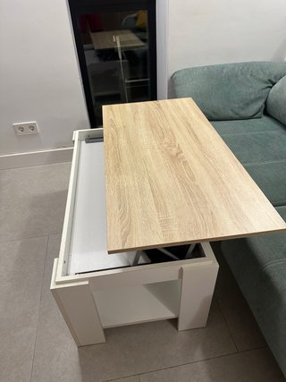 Mesa de centro extensible con revistero