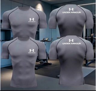 Camisetas de compresión Under Armour grises