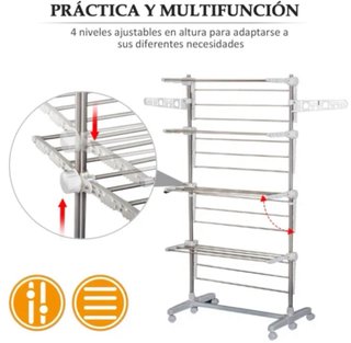 Tendedero Ropa Plegable 4 Niveles