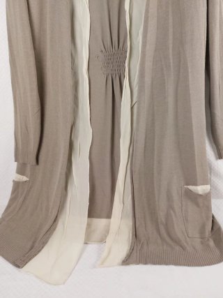 Cardigan Lungo Beige Panna Made in Italy