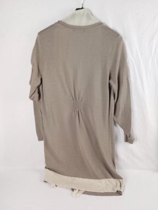 Cardigan Lungo Beige Panna Made in Italy