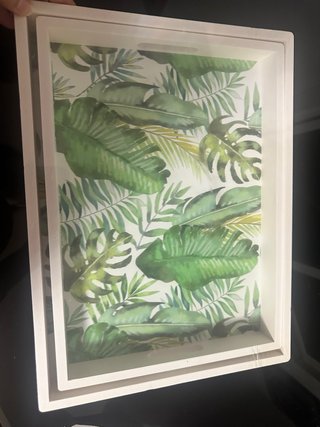 Pack 2 Bandejas Decorativas Hojas Tropicales