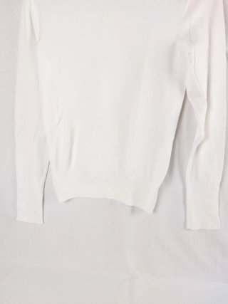 Maglione Dolcevita Bianco con Dettagli ai Polsi