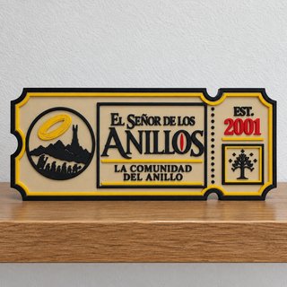 Ticket decorativo El Señor de los Anillos 3D