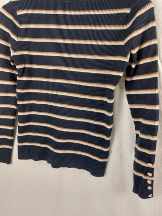 Pullover Dolcevita a Righe Blu Scuro
