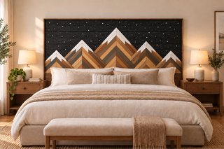 Cabecero de madera hecho a mano