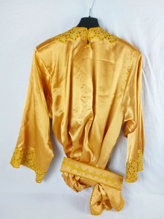Abito Sposa Oro Raso  con Ricami